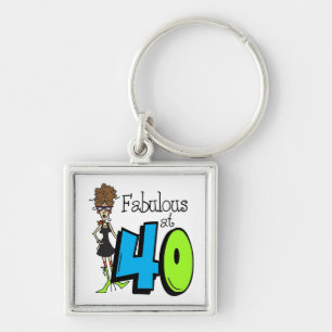 Brunette Fabulous at 40 Birthday Key Ring