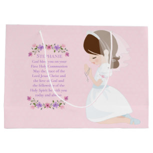 Brunette First Communion Gift Bag