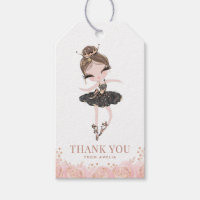 Brunette Girl Ballerina in Black Dress Birthday
