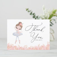 Brunette Girl Ballerina in White Dress Birthday