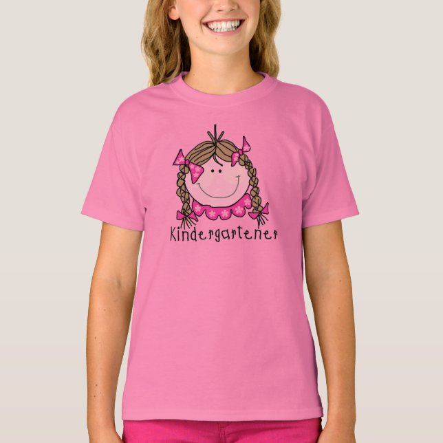 Brunette Girl Kindergarten Tshirts and Gifts (Front)