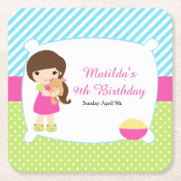 Brunette Girl Sleepover Slumber Party