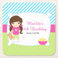 Brunette Girl Sleepover Slumber Party