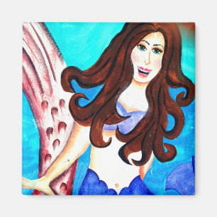 brunette mermaid magnet