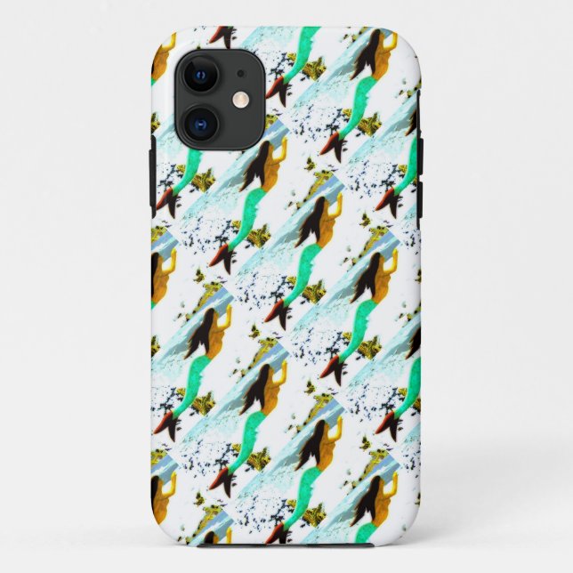 brunette mermaids swimming up case (Back)