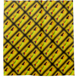 brunette mermaids swimming upwards pattern shower curtain