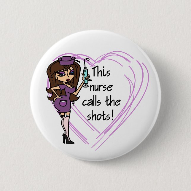 Brunette Nurse T-shirts and Gifts 6 Cm Round Badge (Front)