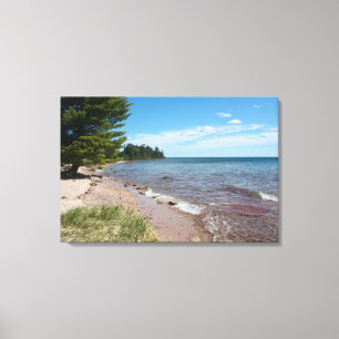 Brunette Park Shoreline — Lake Superior, Michigan Canvas Print
