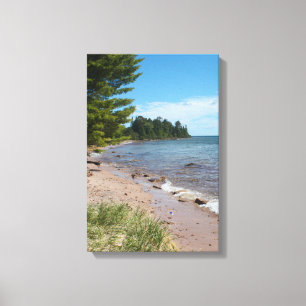 Brunette Park Shoreline — Lake Superior, Michigan Canvas Print