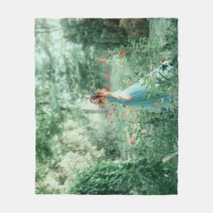 Brunette Princess: Fairy Forest Watercolor Fleece Blanket