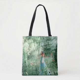 Brunette Princess: Fairy Forest Watercolor Tote Bag