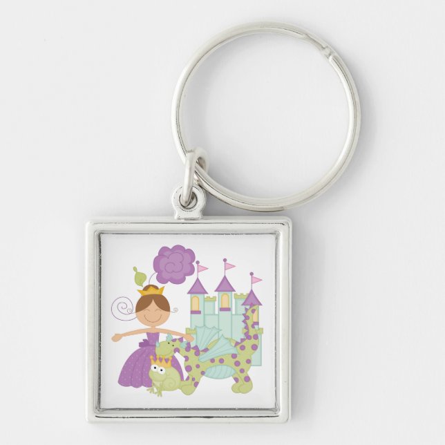 Brunette Princess Key Ring (Front)