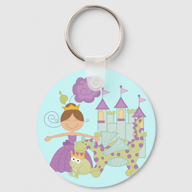 Brunette Princess Key Ring (Front)