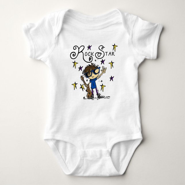 Brunette Rock Star Baby Bodysuit (Front)