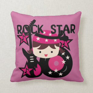 Brunette Rock Star Girl Cushion