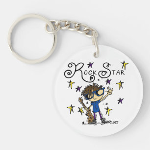 Brunette Rock Star Key Ring