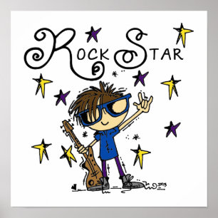 Brunette Rock Star Poster