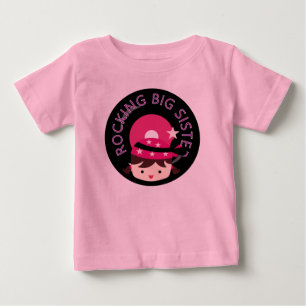 Brunette Rocking Big Sister Baby T-Shirt
