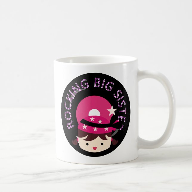 Brunette Rocking Big Sister Coffee Mug (Right)