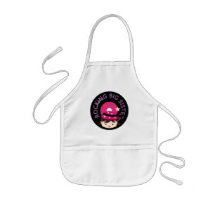 Brunette Rocking Big Sister Kids Apron