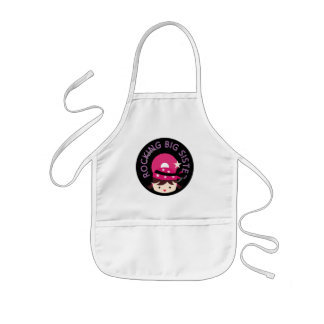 Brunette Rocking Big Sister Kids Apron