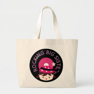 Brunette Rocking Big Sister Large Tote Bag