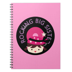 Brunette Rocking Big Sister Spiral Notebook
