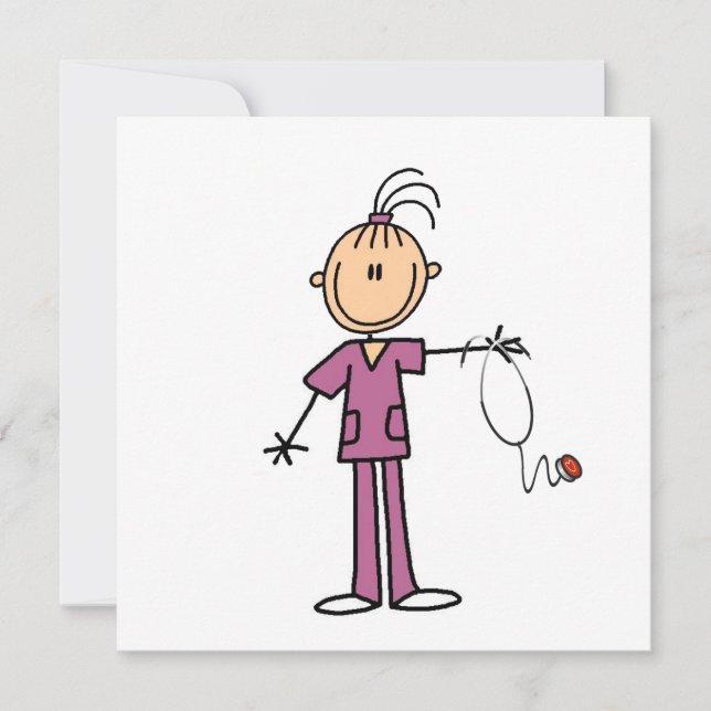 Brunette Stick Figure Nurse (Front)