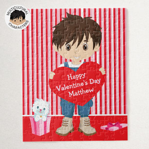 Brunette Valentine's  Boy Jigsaw Puzzle