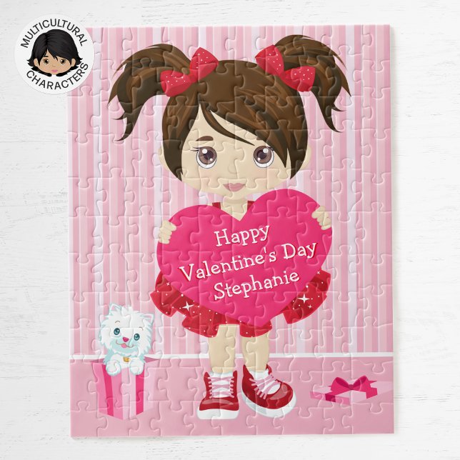 Brunette Valentine's Girl Jigsaw Puzzle (Creator Uploaded)