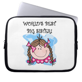 Brunette World's Best Big Sister Gifts Laptop Sleeve