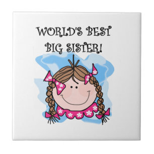 Brunette World's Best Big Sister Gifts Tile