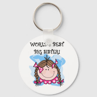 Brunette World's Best Big Sister Tshirts and Gifts Key Ring