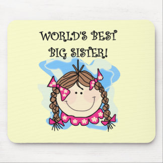 Brunette World's Best Big Sister Tshirts and Gifts Mouse Pad