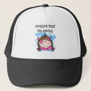 Brunette World's Best Big Sister Tshirts and Gifts Trucker Hat