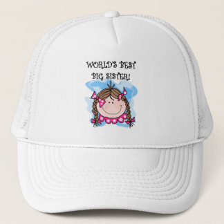 Brunette World's Best Big Sister Tshirts and Gifts Trucker Hat