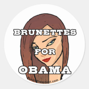 Brunettes for Obama Stickers