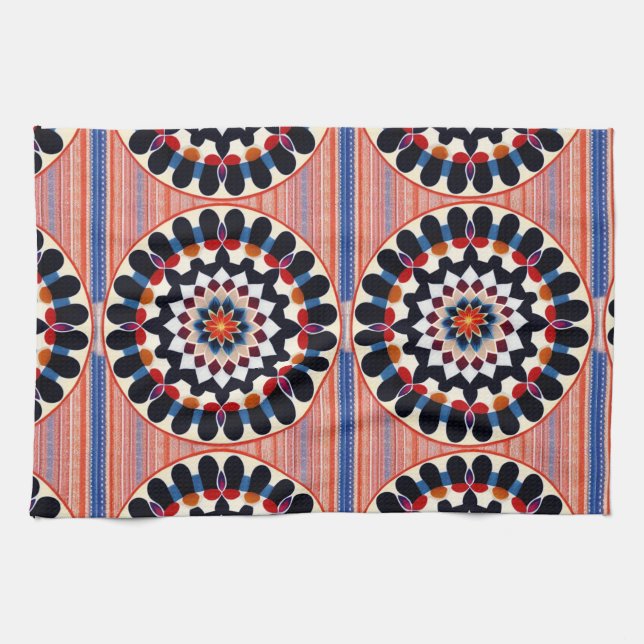 Bruneval -Multicolored Circles Tea Towel (Horizontal)
