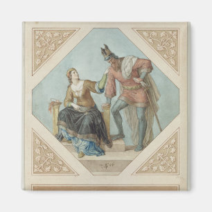 Brunhilde and Hagen, illustration for 'The Niebelu Magnet