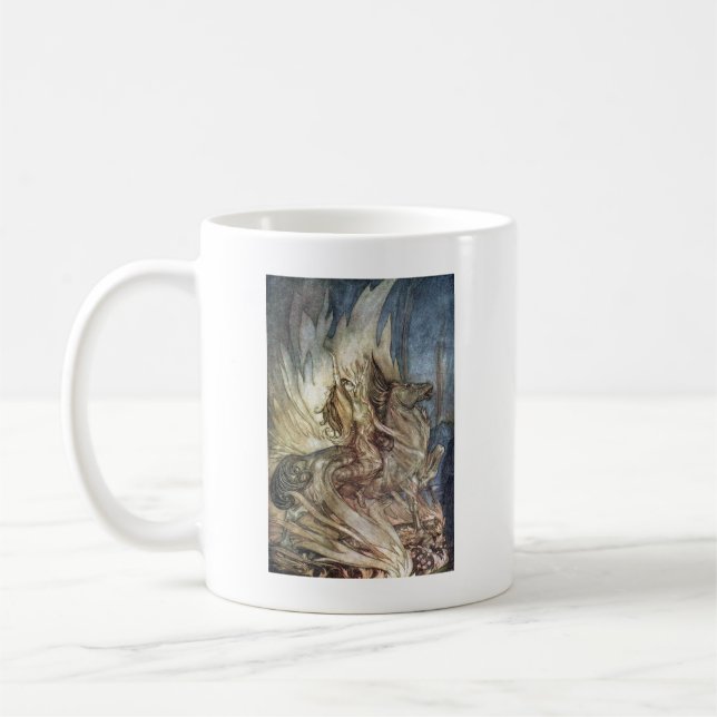 Brünnhilde and the funeral pyre of Siegfried Coffee Mug (Left)