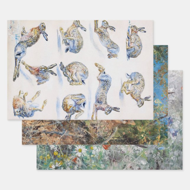 Bruno Liljefors, Animals Wrapping Paper Sheet (Set)