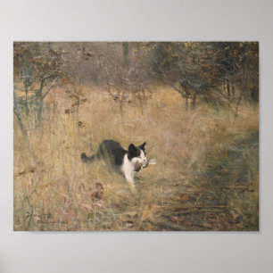 Bruno Liljefors - Cat Bird Hunting Poster