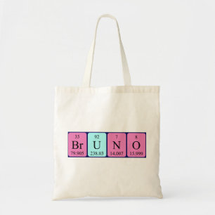 Bruno periodic table name tote bag