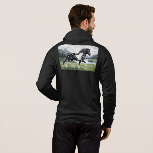 Brunskjottur Black pinto Icelandic watercolor Hoodie