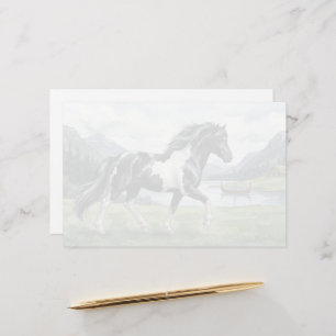 Brunskjottur Black pinto Icelandic watercolor Stationery