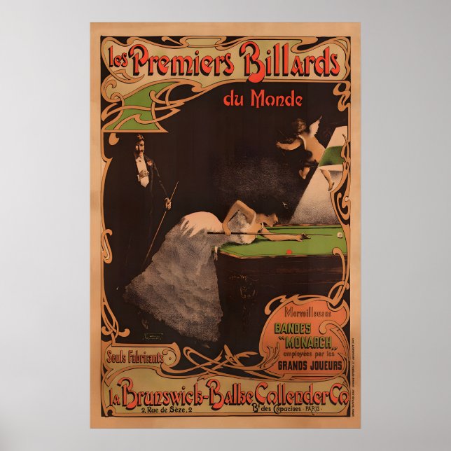 Brunswick Billards Vintage Poster (Front)