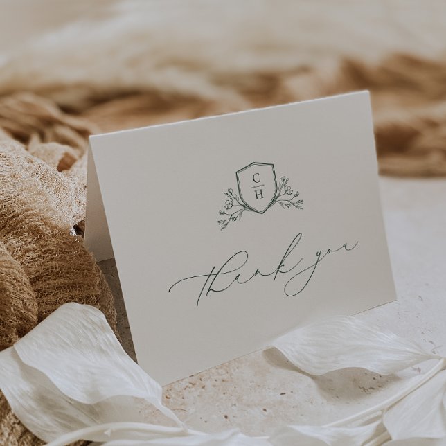 BRUNSWICK CREST Wedding Photo Thank You Card (Creator Uploaded)