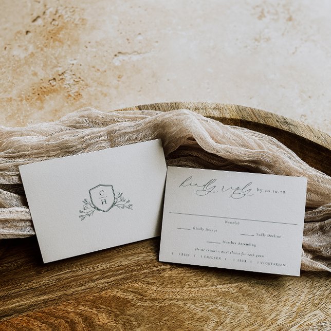 BRUNSWICK | Green Meal Choice Wedding RSVP Card (Creator Uploaded)