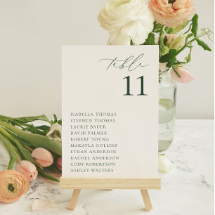 BRUNSWICK Green Seating Table Number Card