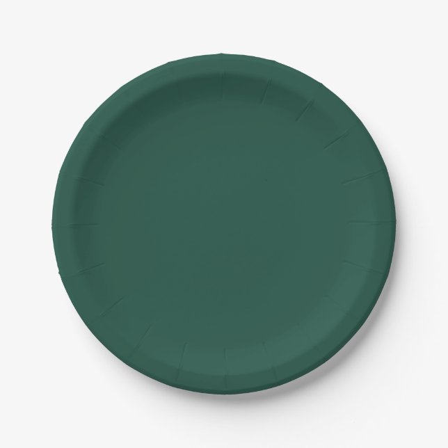 Brunswick Green Solid Colour Paper Plate (Front)
